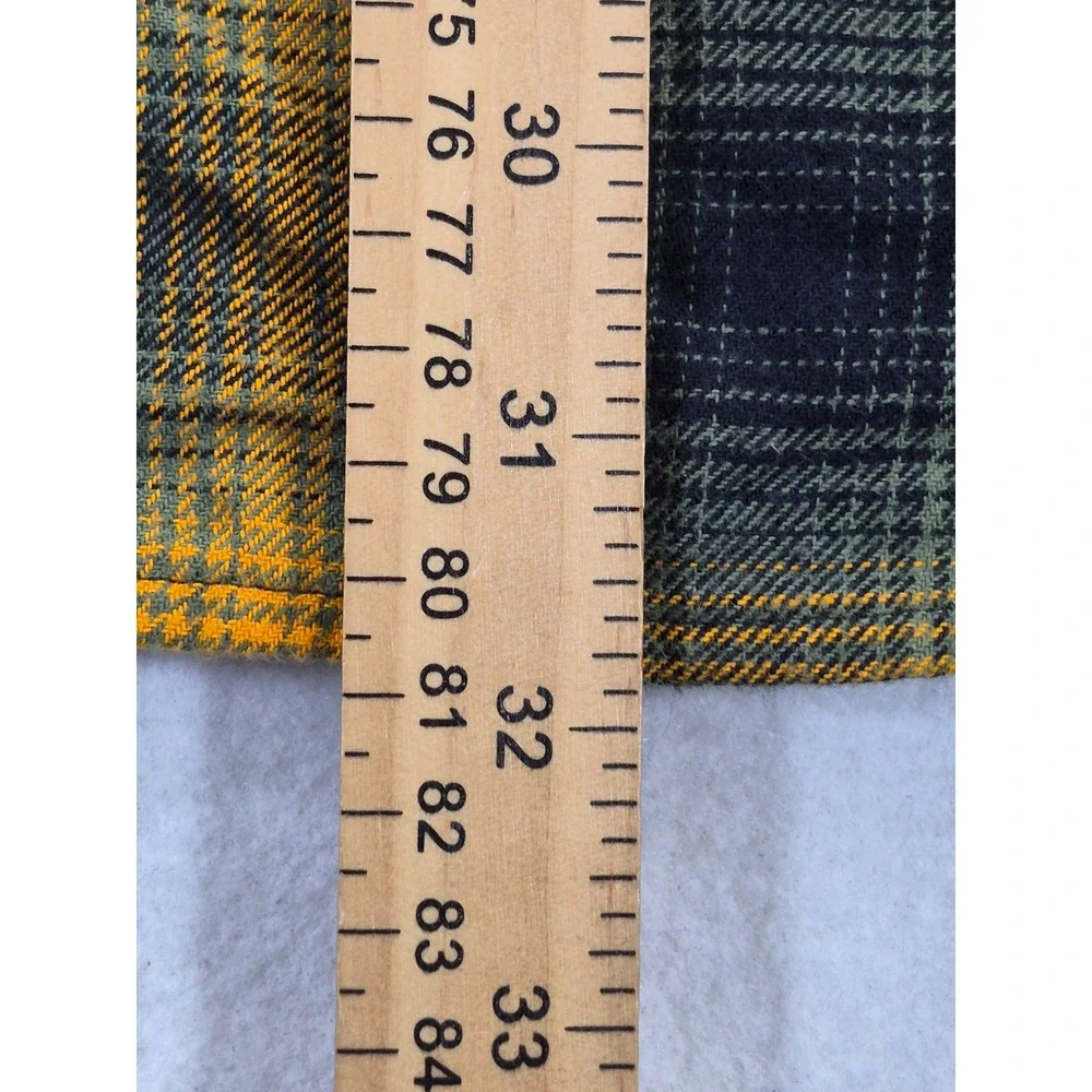 Levi's Relaxed Fit Flannel Shirt Men's 3XL Yellow Green Plaid Cotton 19587
